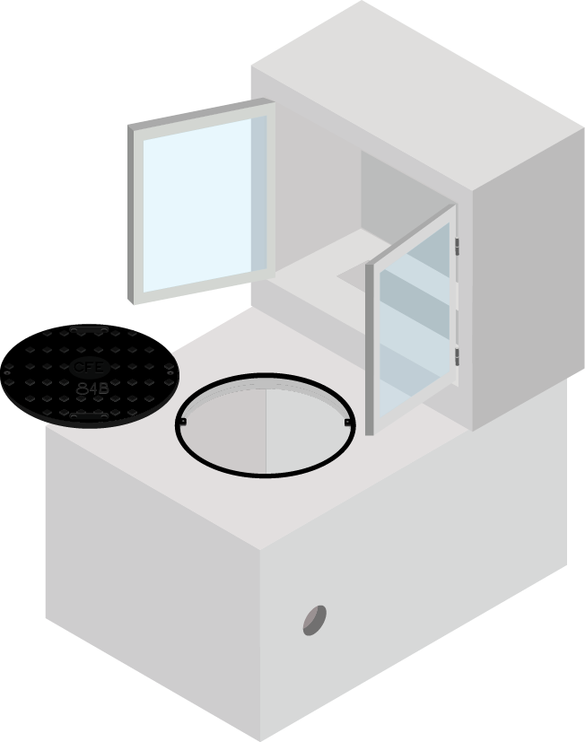 Murete Derivador con Registro Media Tensión 200/200 AMP