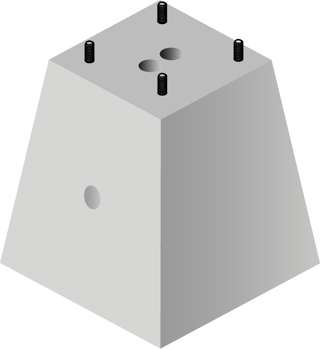 Bases Concreto Piramidal 40 x 40 x 50 x 35