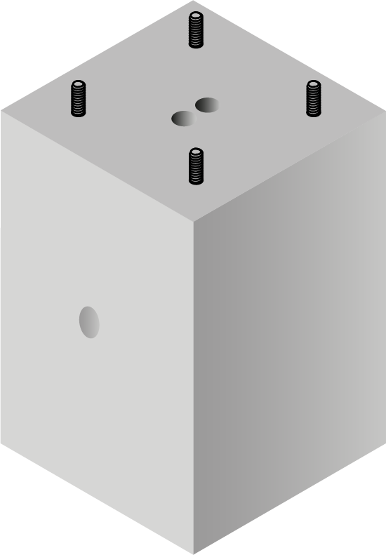Bases Concreto Cuadrangular 40 x 40 x 60 x 40