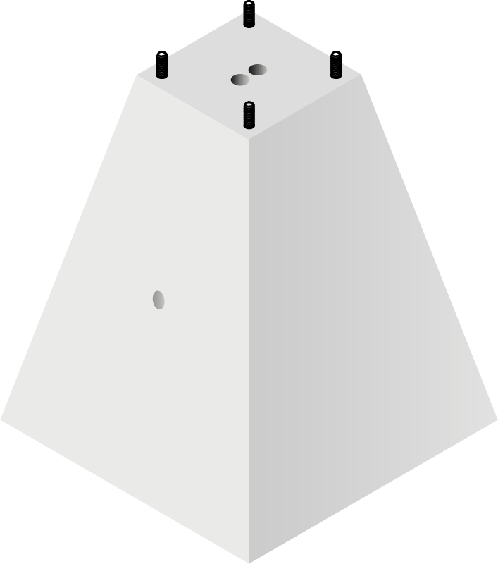 Bases Concreto Piramidal 100 x 100 x 120 x 45