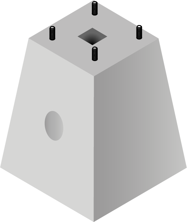 Bases Concreto Piramidal 50 x 50 x 60 x 35 RC