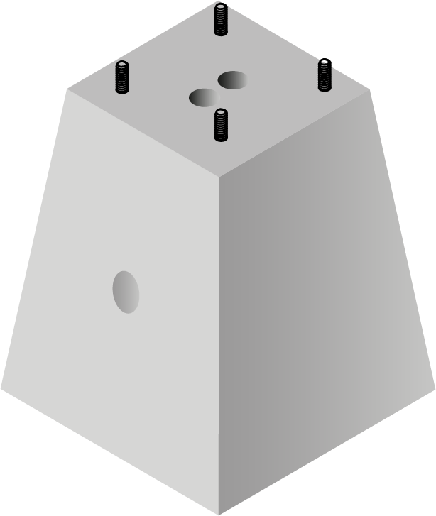 Bases Concreto Piramidal 50 x 50 x 60 x 35