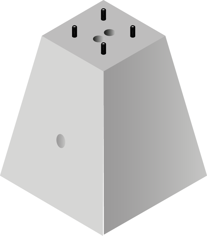 Bases Concreto Piramidal 62 x 62 x 80 x 45