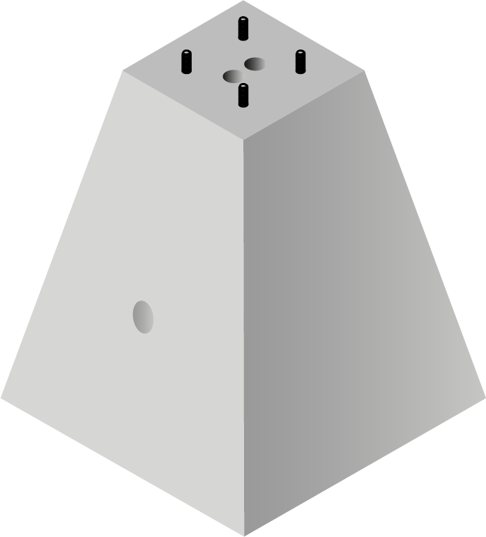 Bases Concreto Piramidal 62 x 62 x 90 x 40