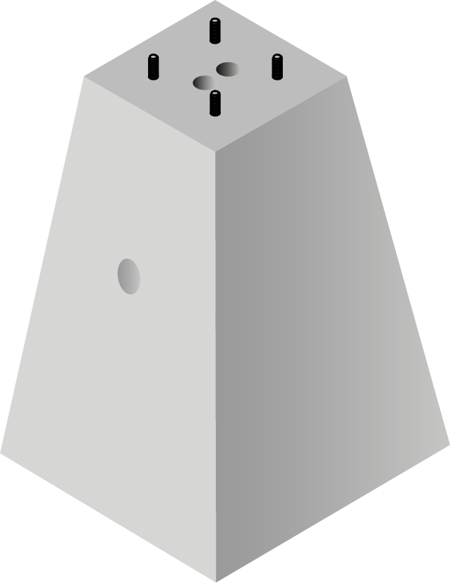 Bases Concreto Piramidal 75 x 75 x 90 x 40