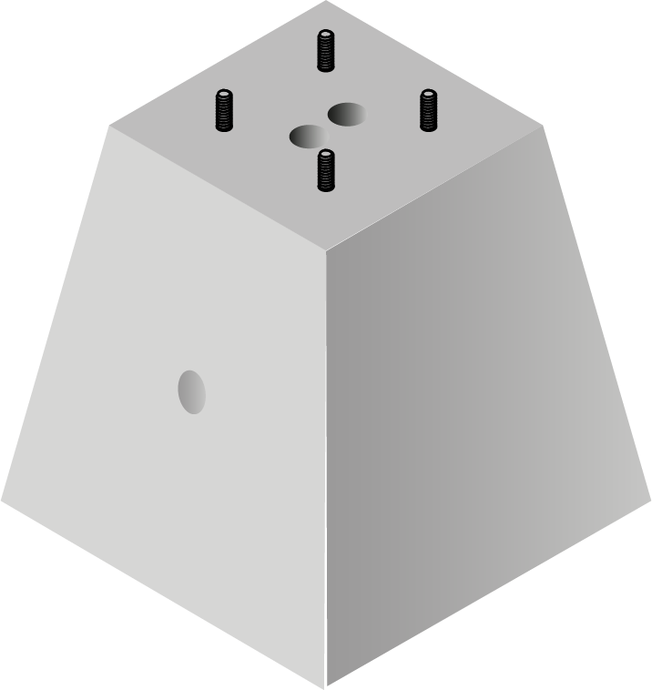 Bases Concreto Piramidal 80 x 80 x 80 x 45