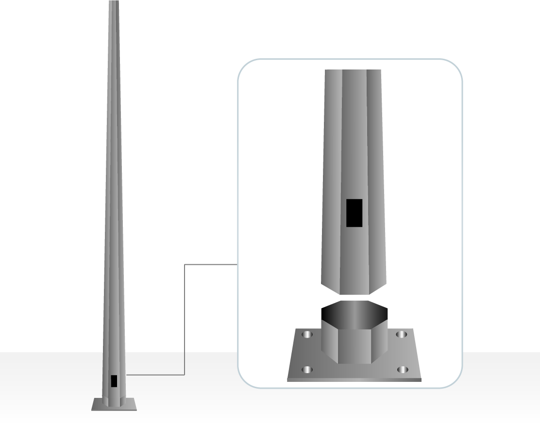 Poste Cónico Octagonal