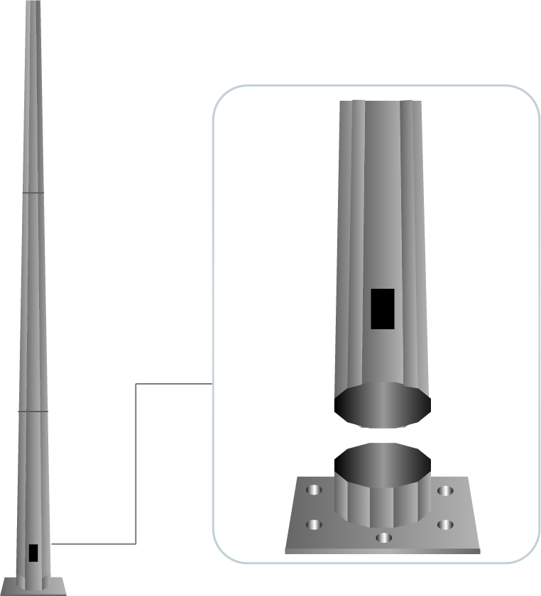 Poste Decagonal (superposte)