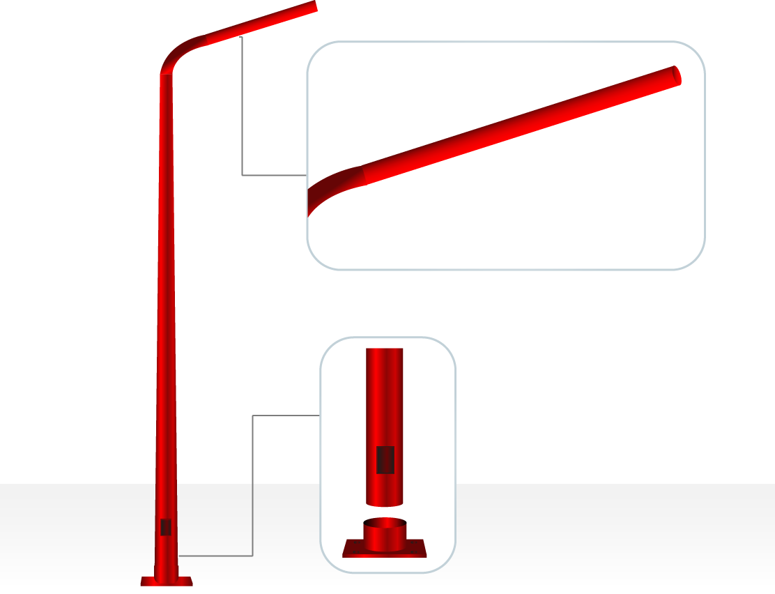 Poste Puebla 1 ó 2 Brazos