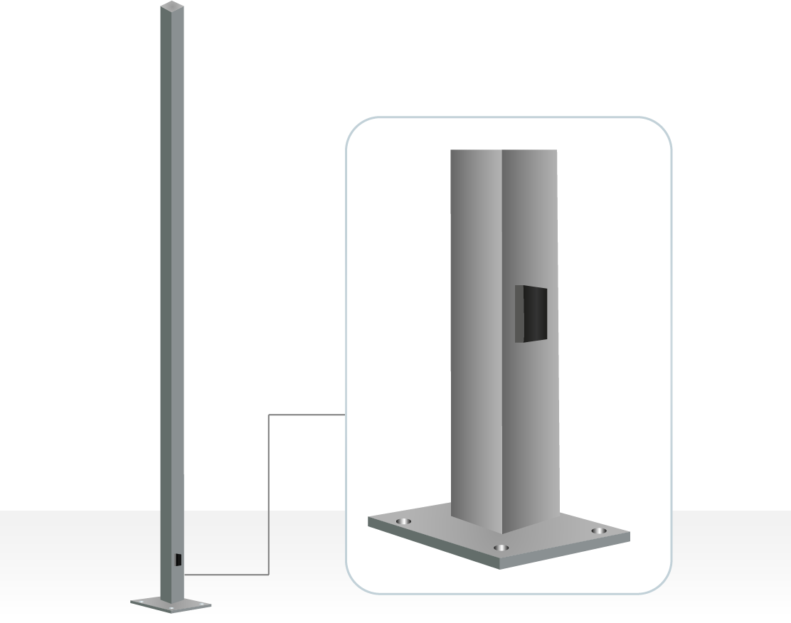 Poste Recto Cuadrado