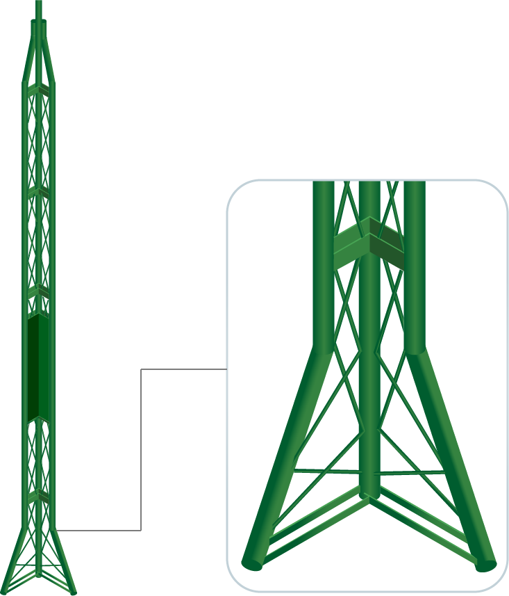 Torre Armada de Acero Tubular Doble 12 m