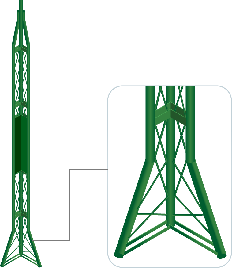 Torre Armada de Acero Tubular Doble 9 m