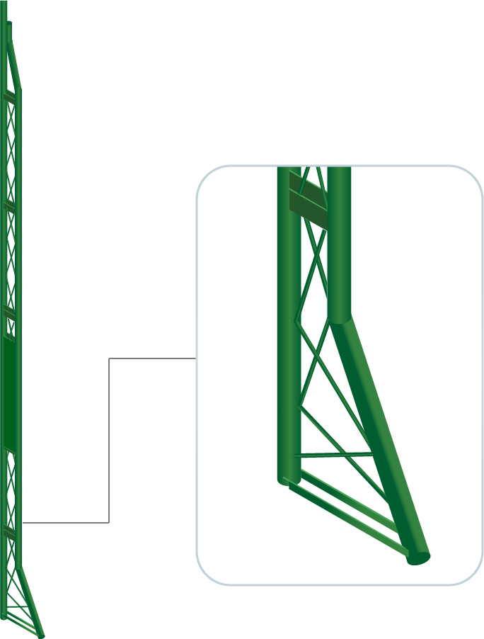 Torre Armada de Acero Tubular Sencilla 12 m