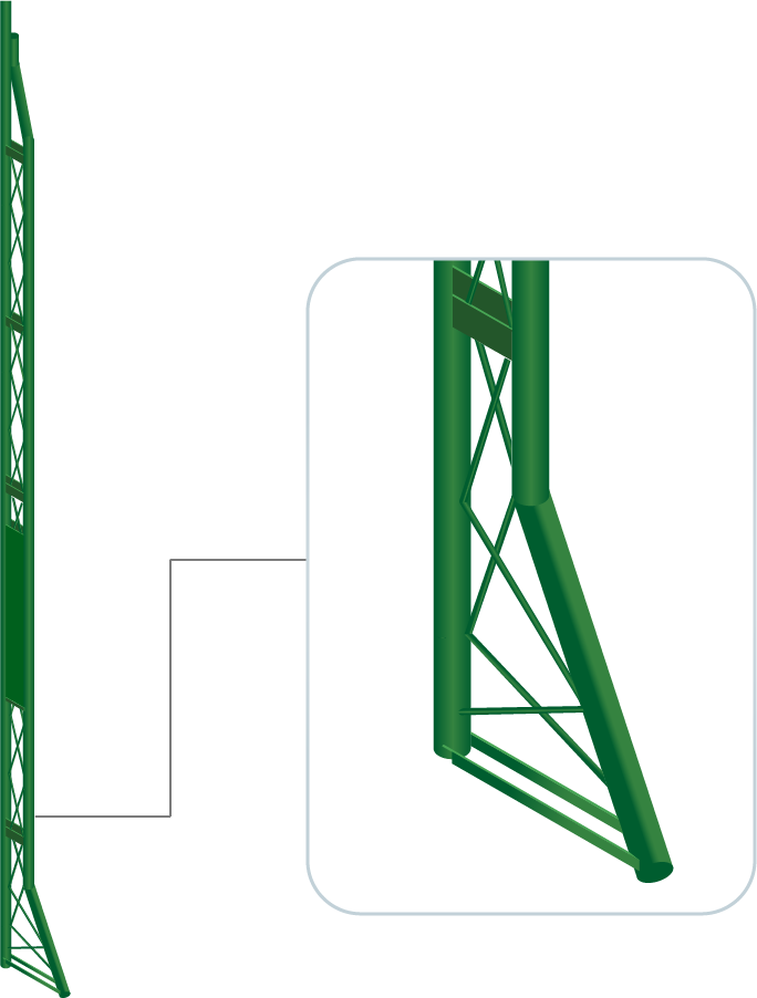 Torre Armada de Acero Tubular Sencilla 13 m