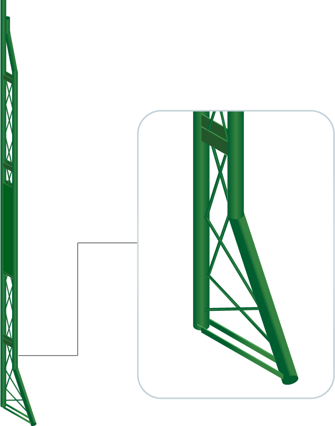 Torre Armada de Acero Tubular Sencilla 9 m