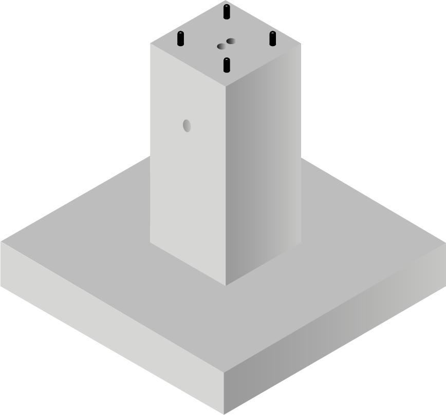 Zapatas de Concreto 40 x 40 x 100 x 40